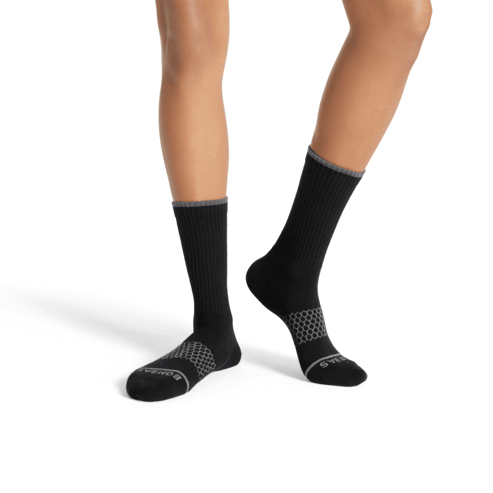 Merino Wool Blend Calf Socks - Black WO2 [7800]