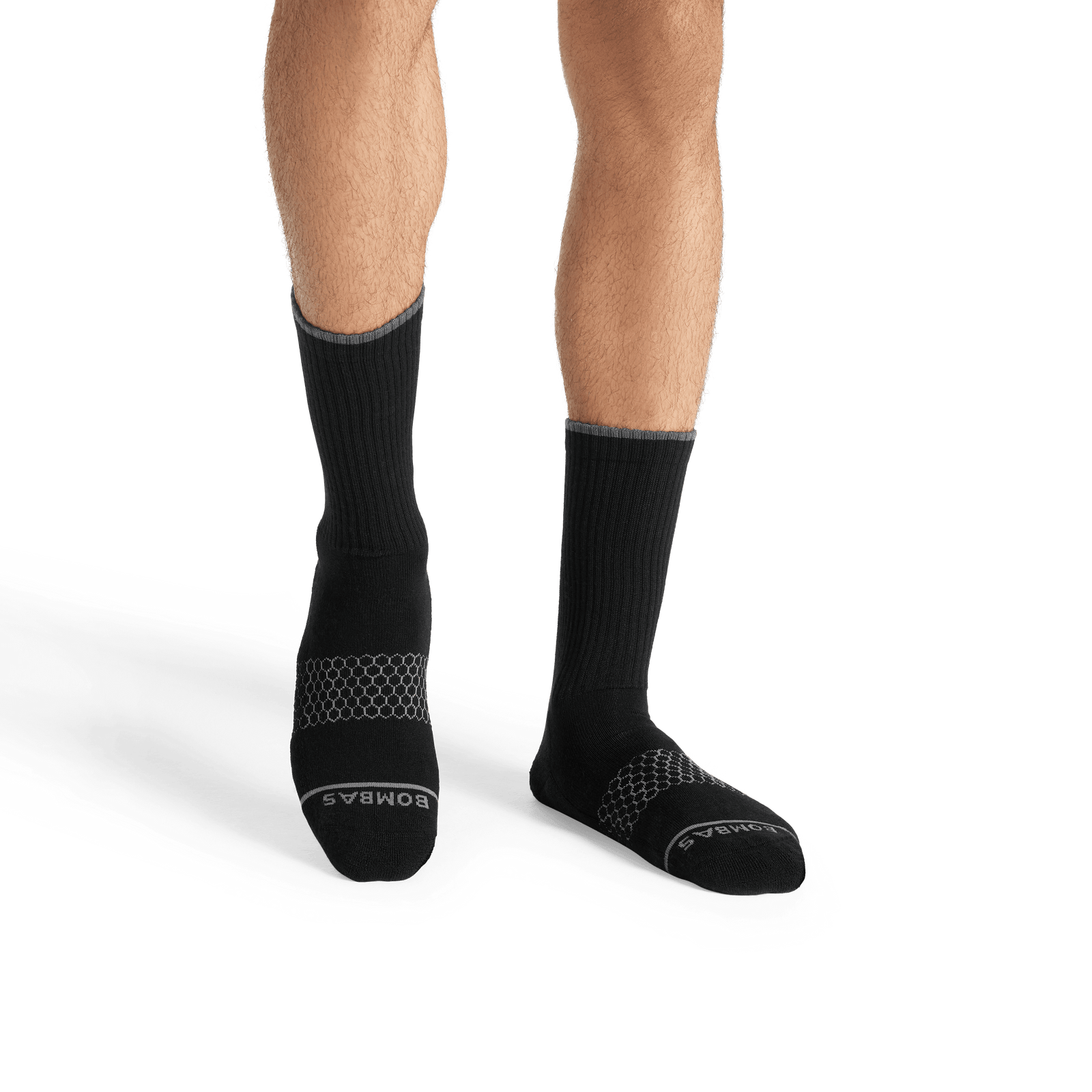 Merino Wool Blend Calf Socks - Black MO1 [7800]