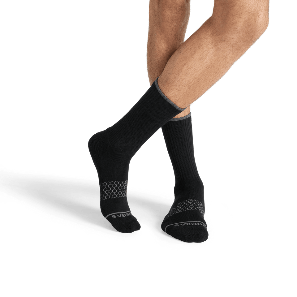 Merino Wool Blend Calf Socks - Black MO2 [7800]