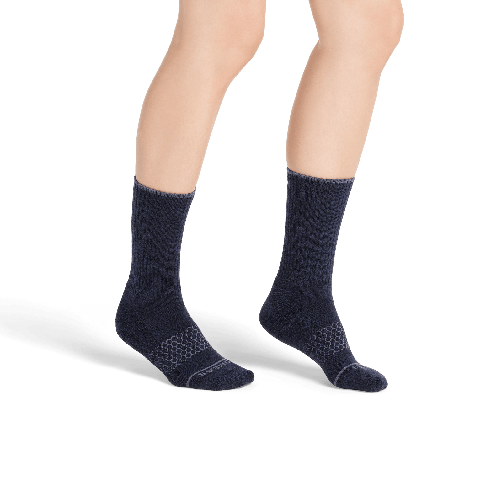 Merino Wool Blend Calf Socks - Navy WO2 [7800]
