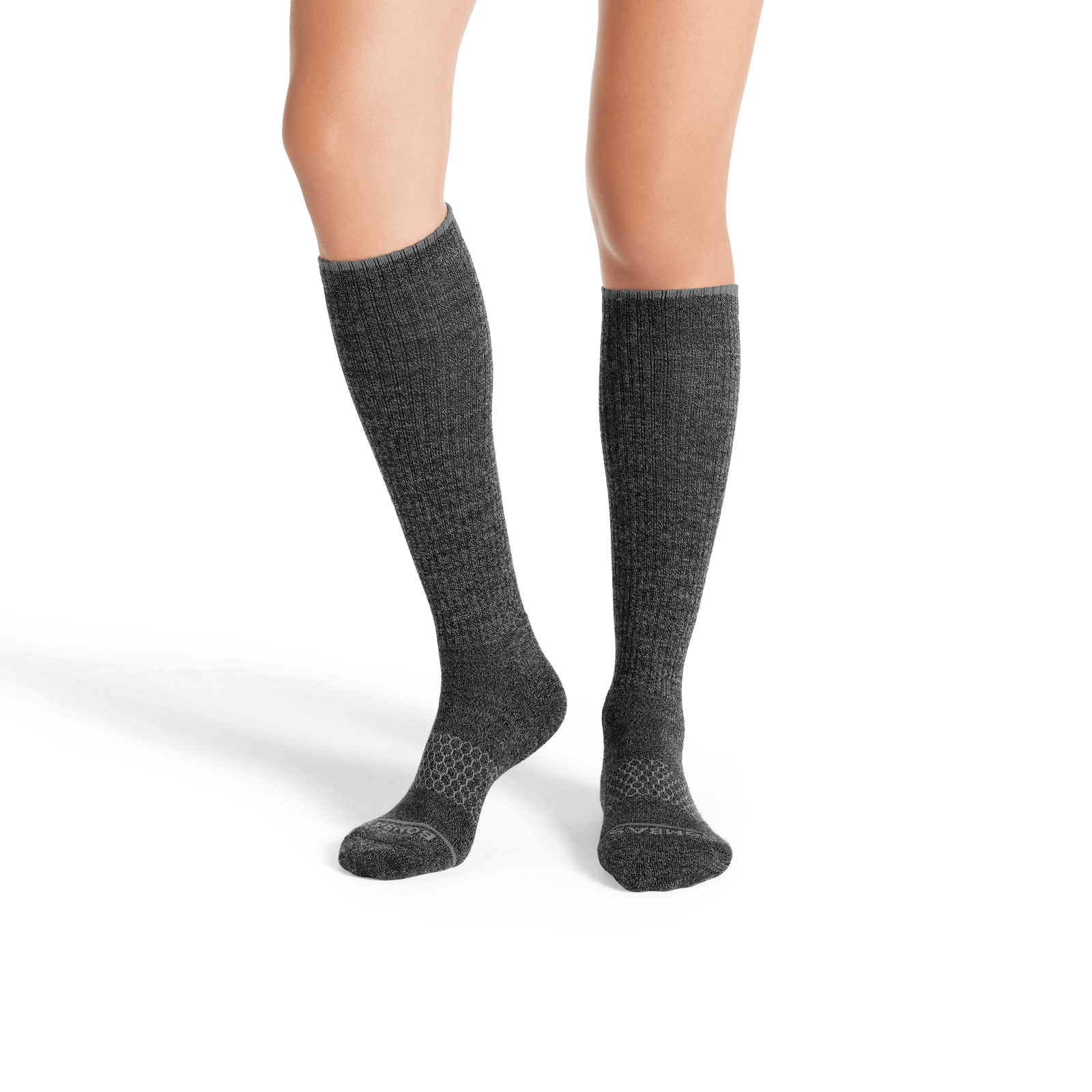 Merino Wool Blend Knee High Socks - Charcoal WO1 [7807]