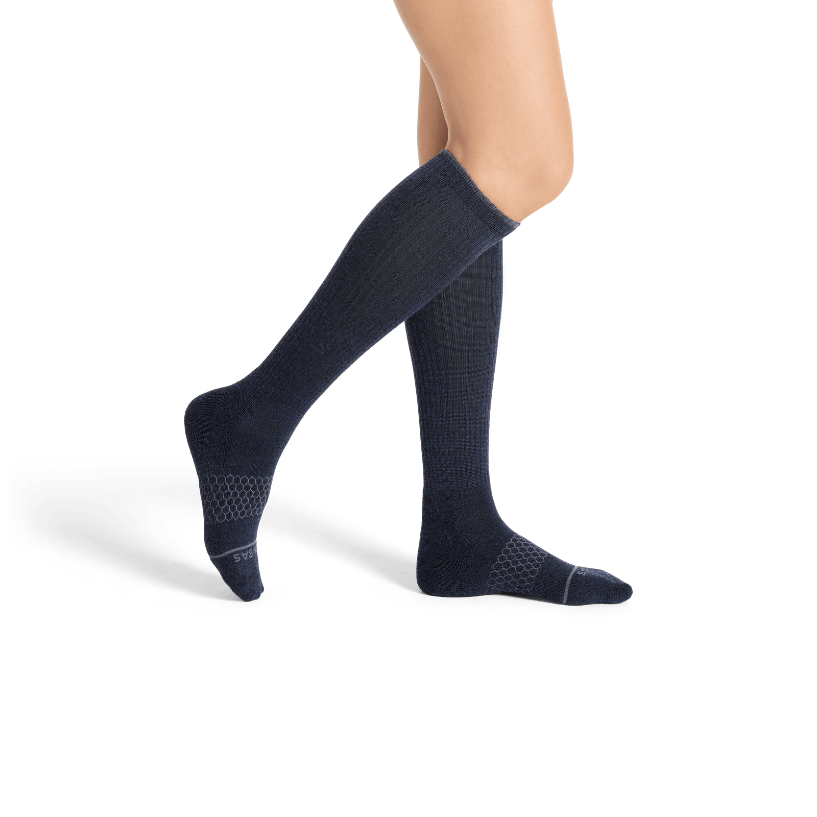 Merino Wool Blend Knee High Socks - Navy WO2 [7807]