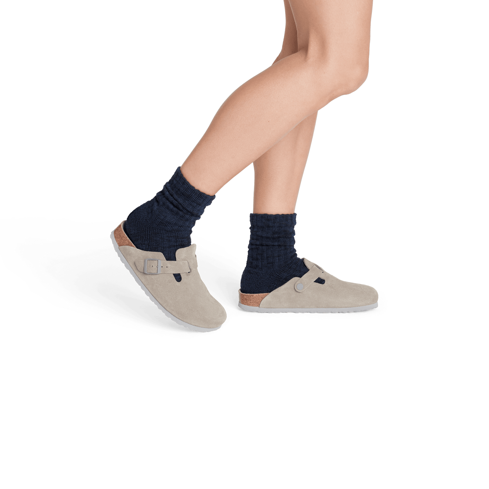 Chunky Ragg Half Calf Socks - Black Navy WO3 [7811]