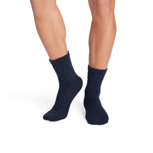 Chunky Ragg Half Calf Socks - Black Navy MO1 [7811]
