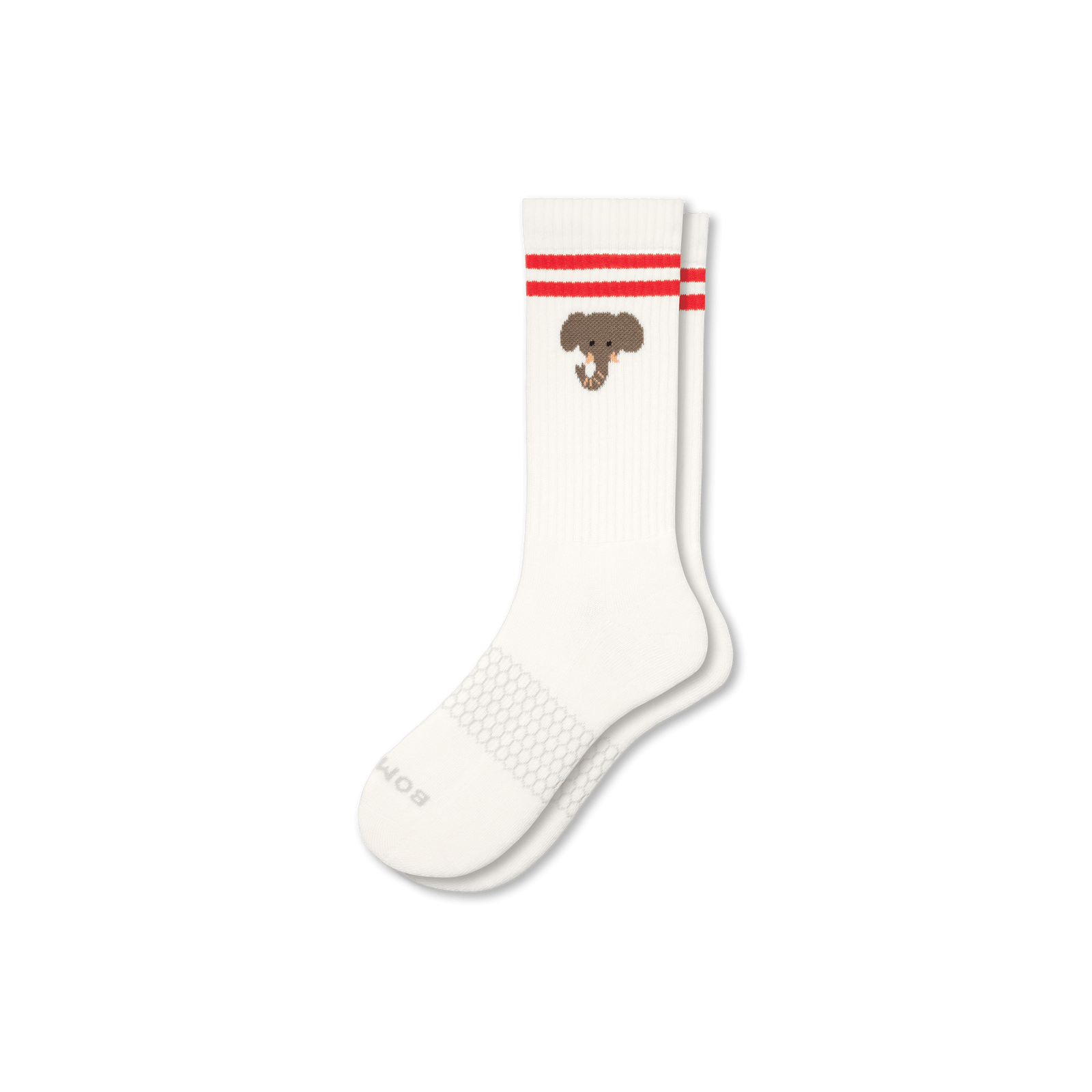 Safari Stripe Calf Socks - Soft White L [7818]