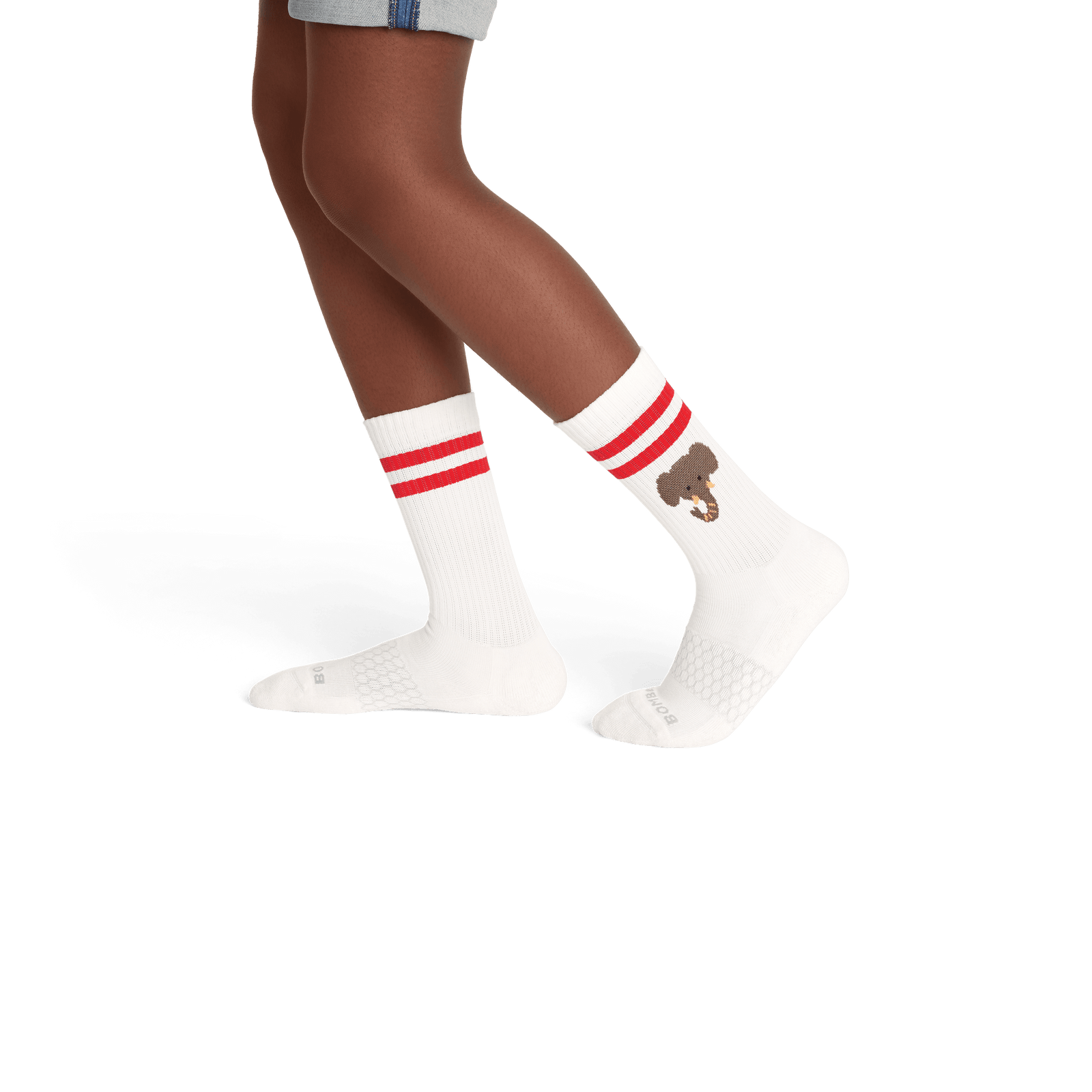 Safari Stripe Calf Socks - Soft White YO1 [7818]