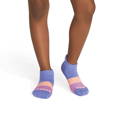 Tri-Block Ankle Socks - Blue Coral Magenta JO1 [7858]