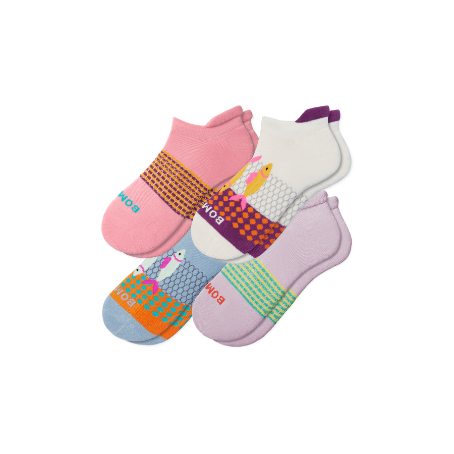 Women's Aquatic Ankle Sock 4-Pack - Comfort Travel Step