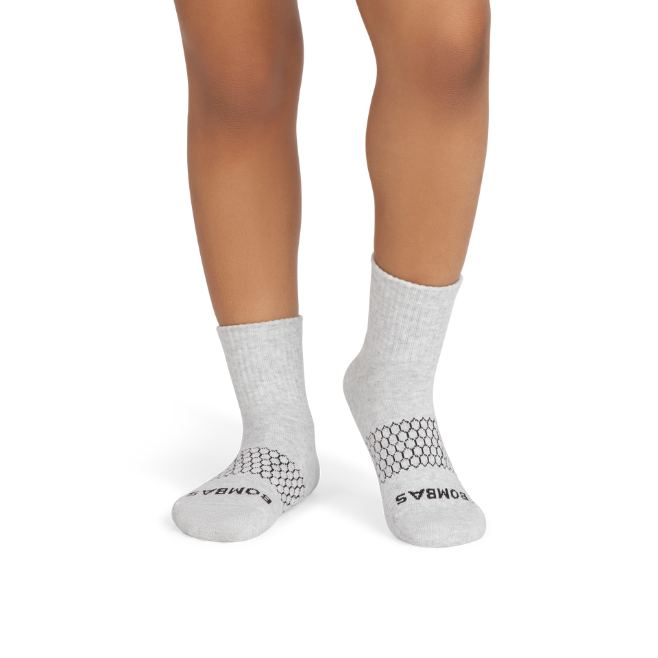 Youth Solids Quarter Socks - light grey heather YO1 [8003]