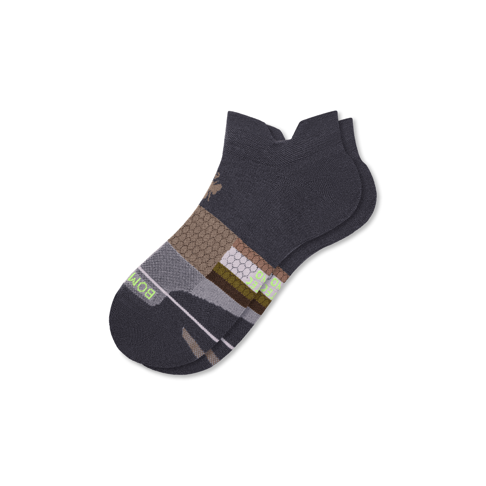 Merino Wool Blend Athletic Ankle Socks - Charcoal L [8066]