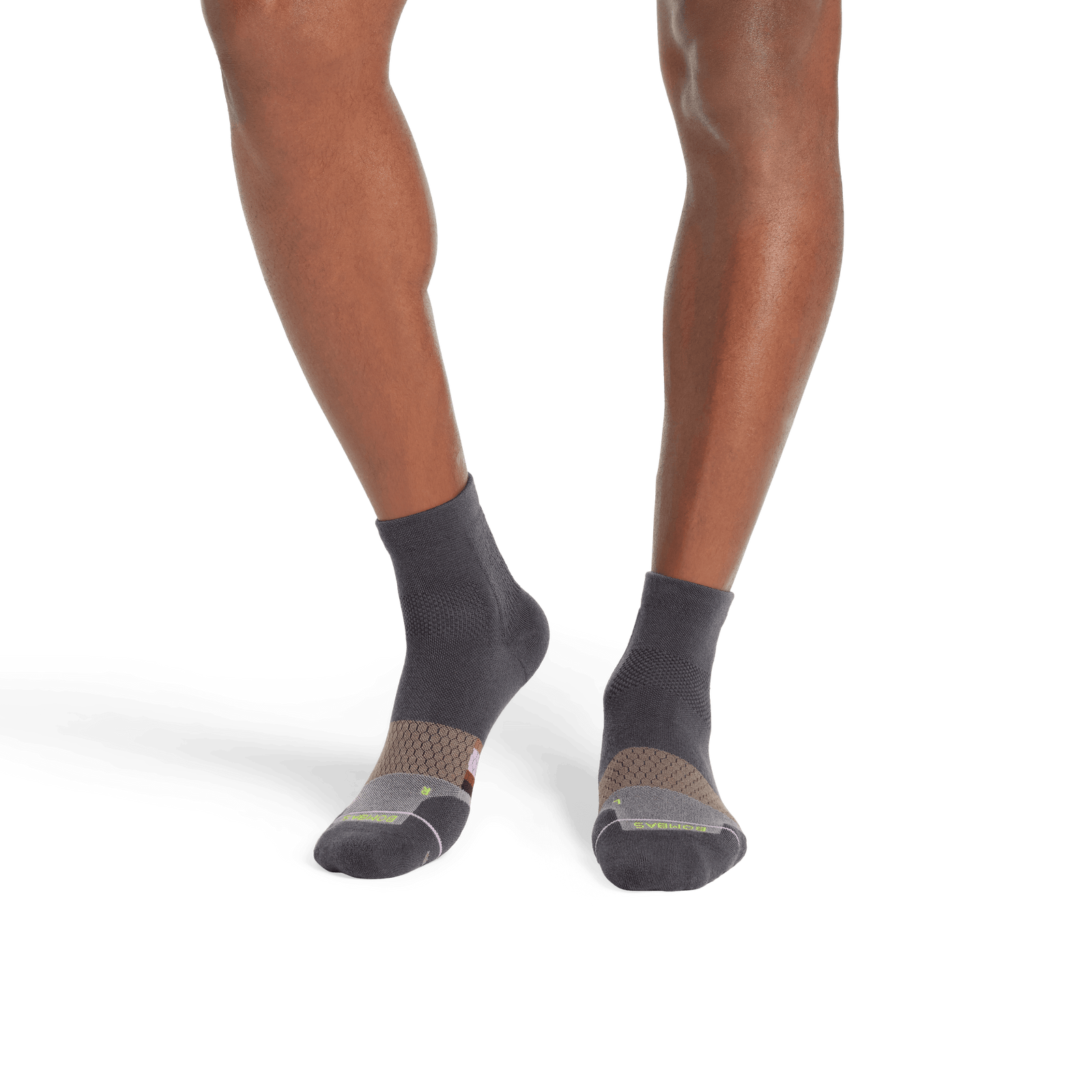 Merino Wool Blend Athletic Quarter Socks - Charcoal MO1 [8067]