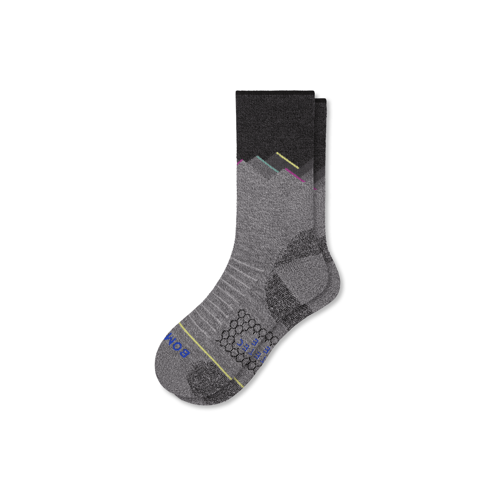 Merino Wool Blend Hiking Calf Socks - Charcoal Ash L [8082]
