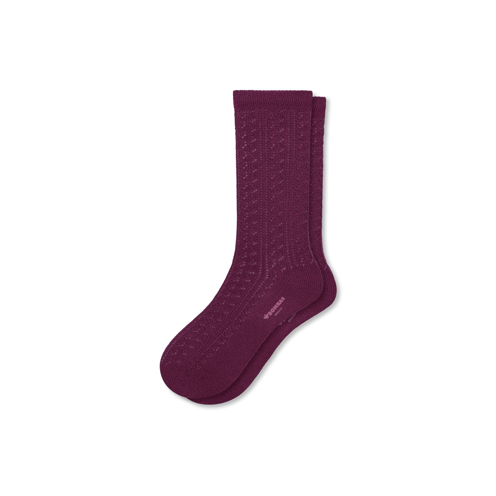 Women’s Pointelle Calf Sock - Plum Night L [8086]