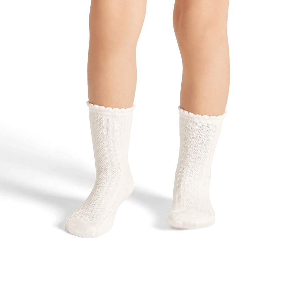 Toddler Pointelle Calf Sock Soft White TO1 [8095]