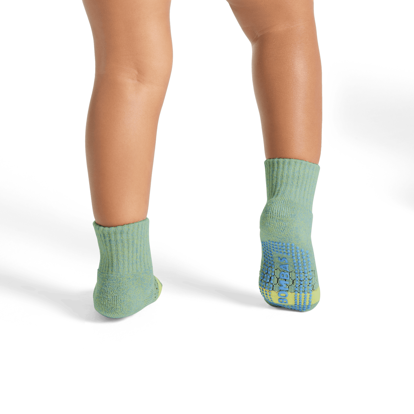 Marl Gripper Calf Socks - Chalk Blue / Green Chartreuse TO1 [8107]