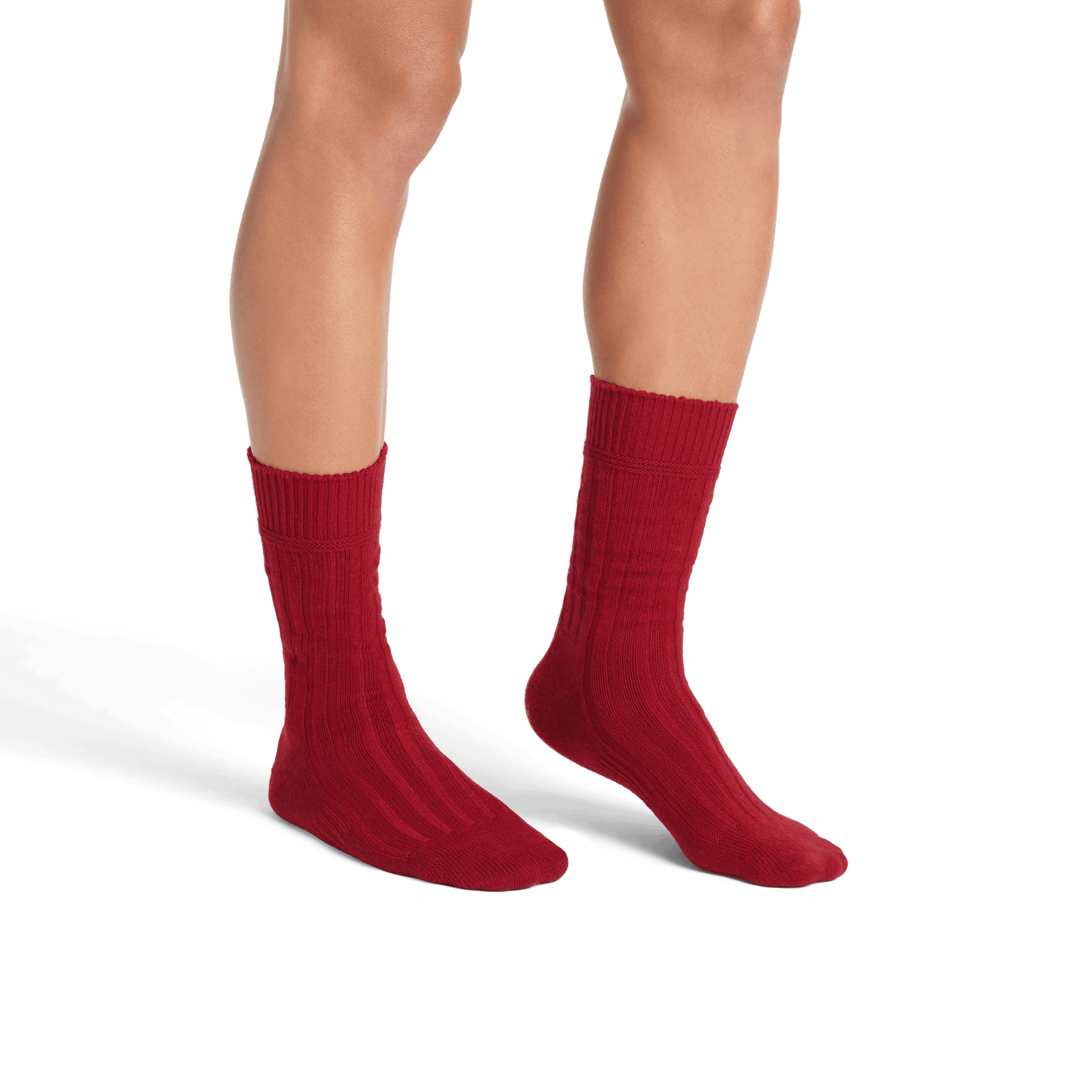 Merino Cashmere Blend Calf Socks - Rich Crimson MO2 [8155]