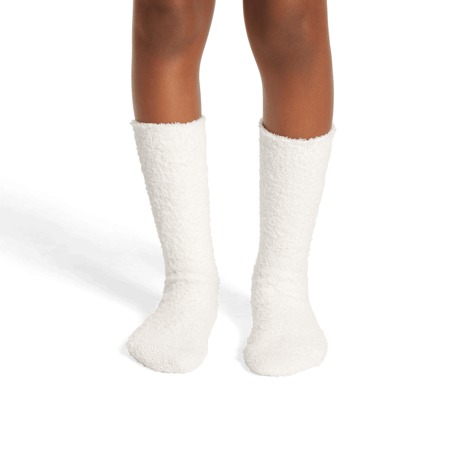 Youth Fuzzy Calf Socks - Soft White YO1 [8161]