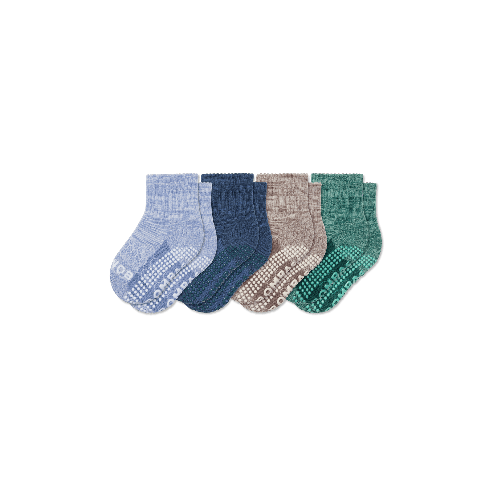 Toddler Two Tone Gripper Calf Sock 4-Pack - Algae Navy L [8225]