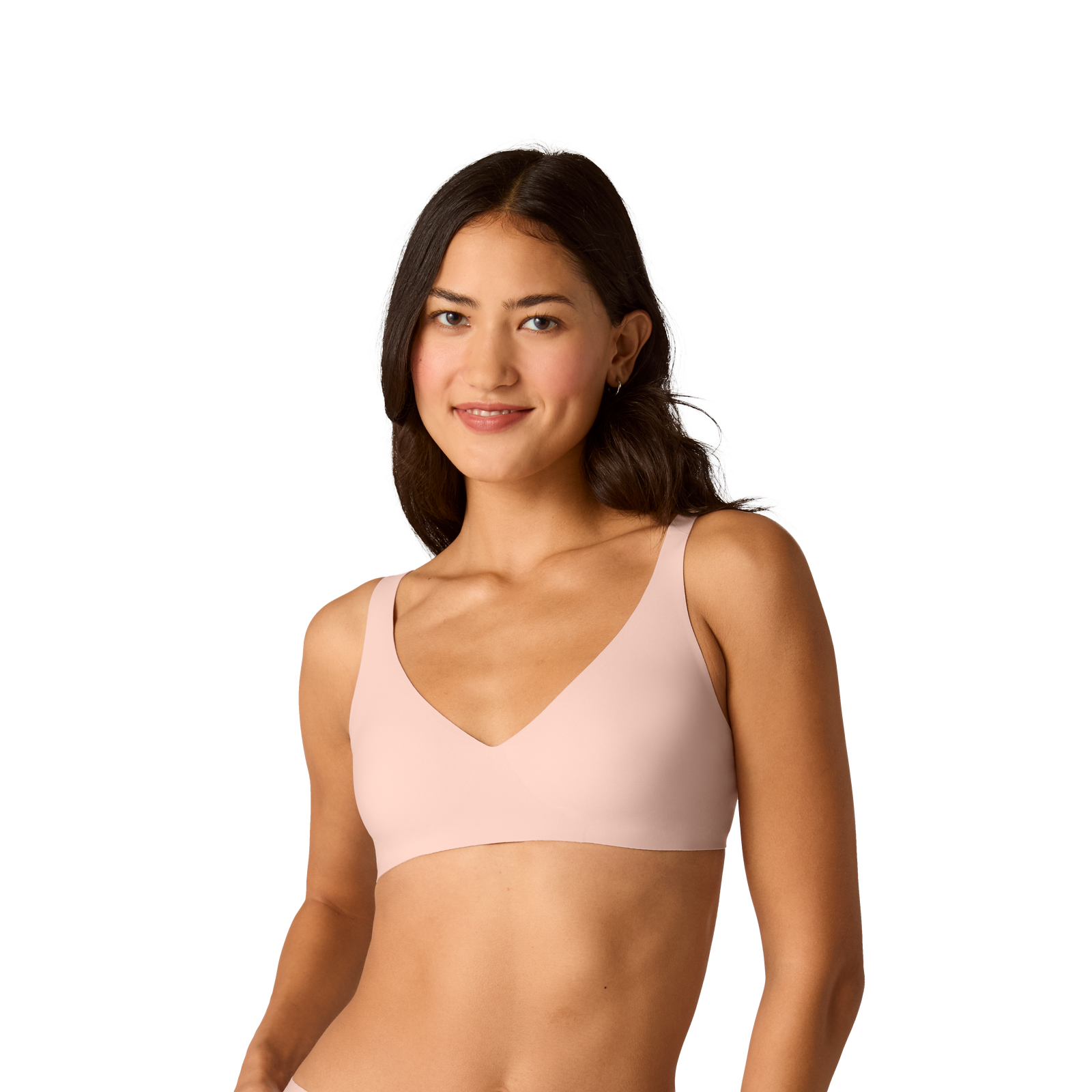 Women's No Show Plunge Bralette - Pink Sandstone WO1 [8252]