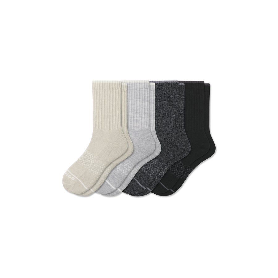 Men's Merino Wool Blend Half Calf Sock 4-Pack - Daily Crew Rotation