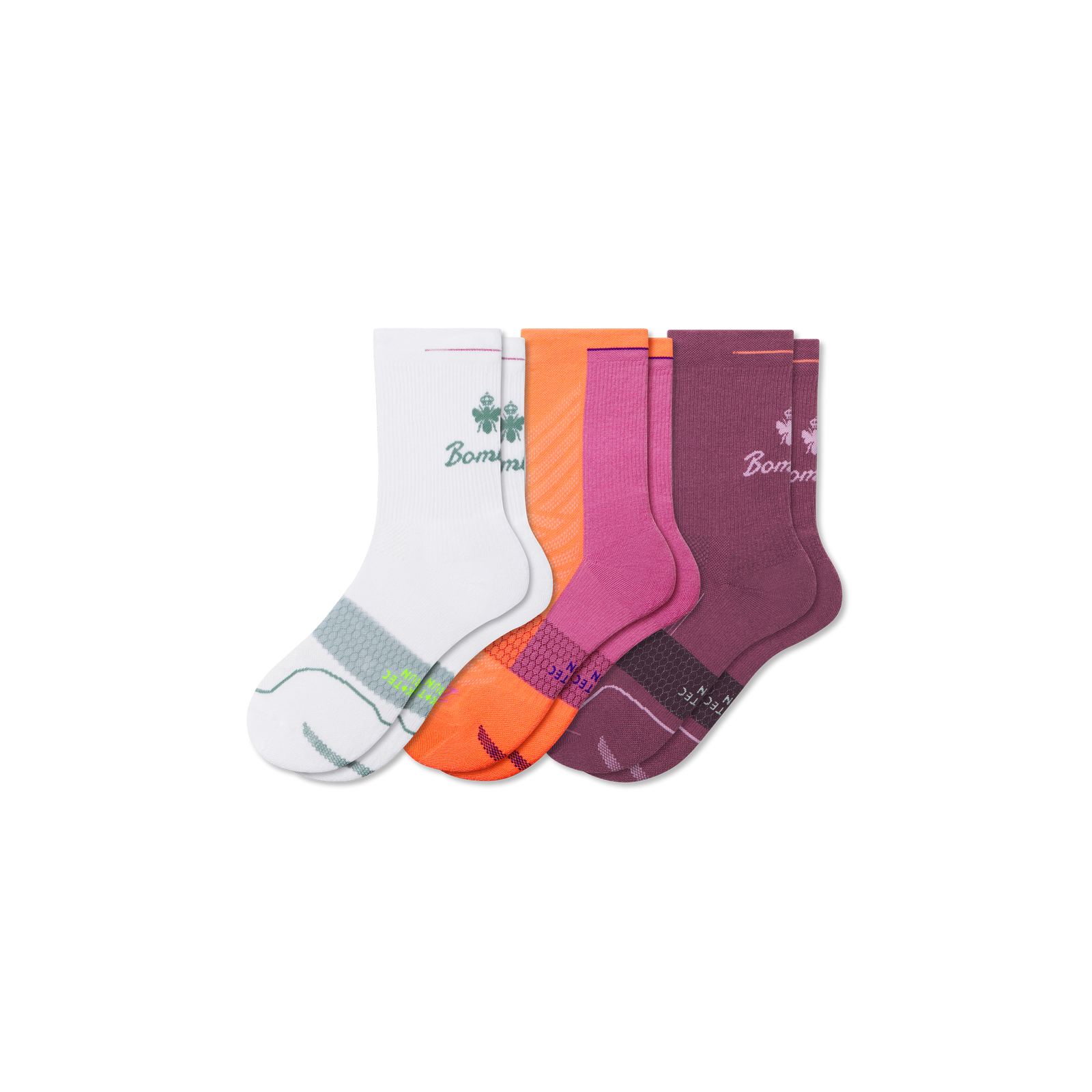 Women's Running Half Calf Sock 3-Pack - white peach mix