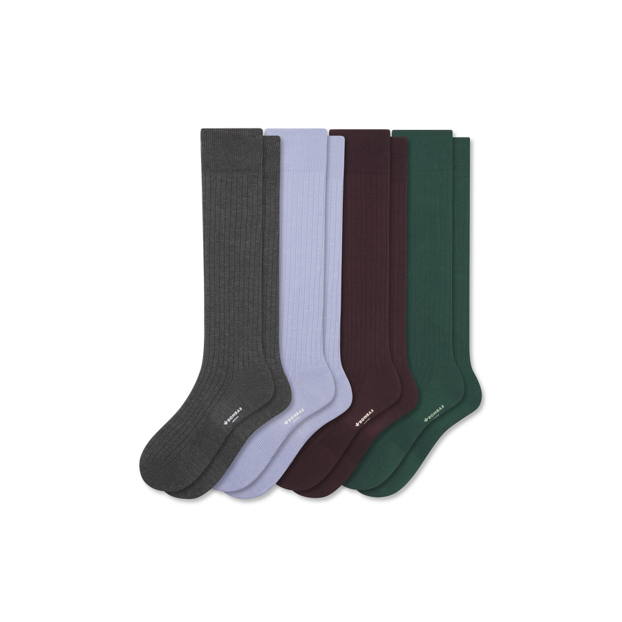 Men's Ribbed Dress Over the Calf Sock 4-Pack - Modern Recovery Move