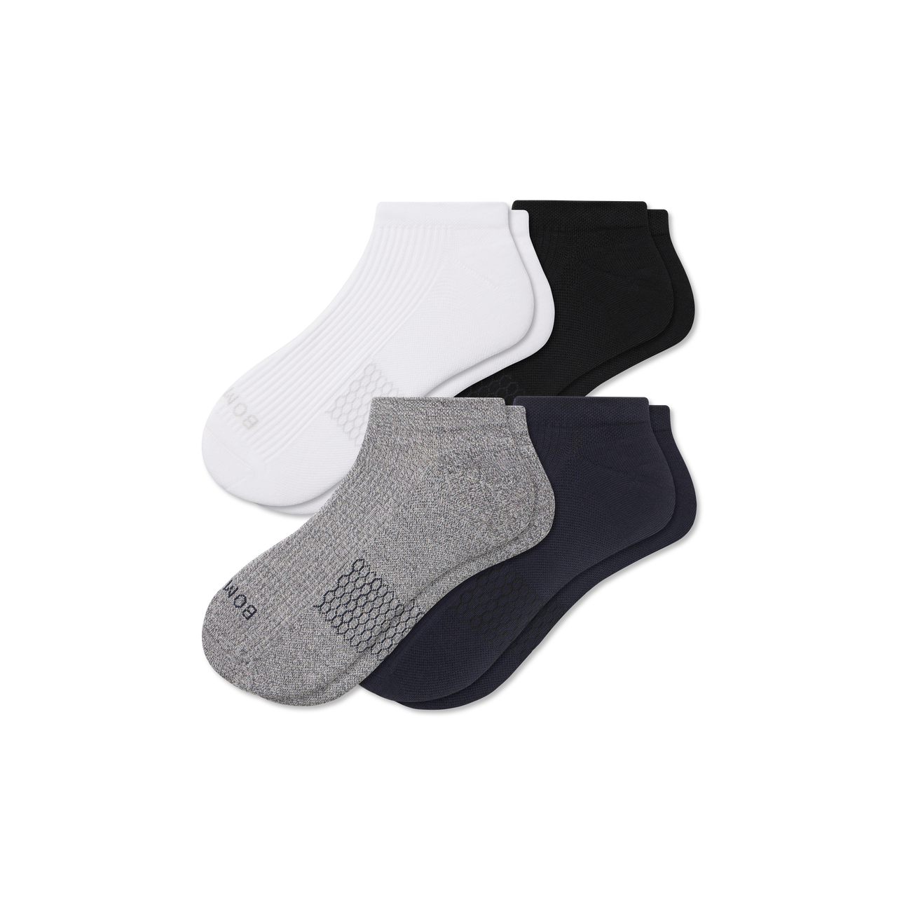 Modern Rib Ankle Sock 4-Pack - white black mix