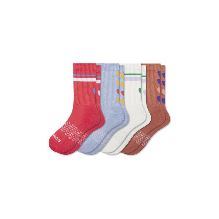 Youth Hearts Calf Sock 4-Pack - Run Move