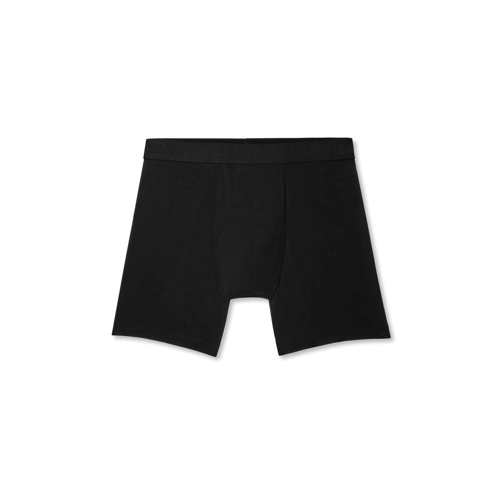 Men's Cotton Modal Blend Boxer Brief - Classic Fly - Black L Front [8470]