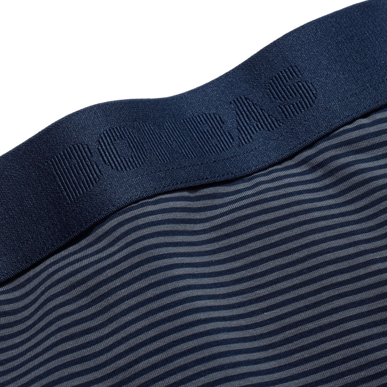 Men's Cotton Modal Blend Boxer Brief - Classic Fly - Midnight Navy / Washed Black Micro Stripe Detail [8470]