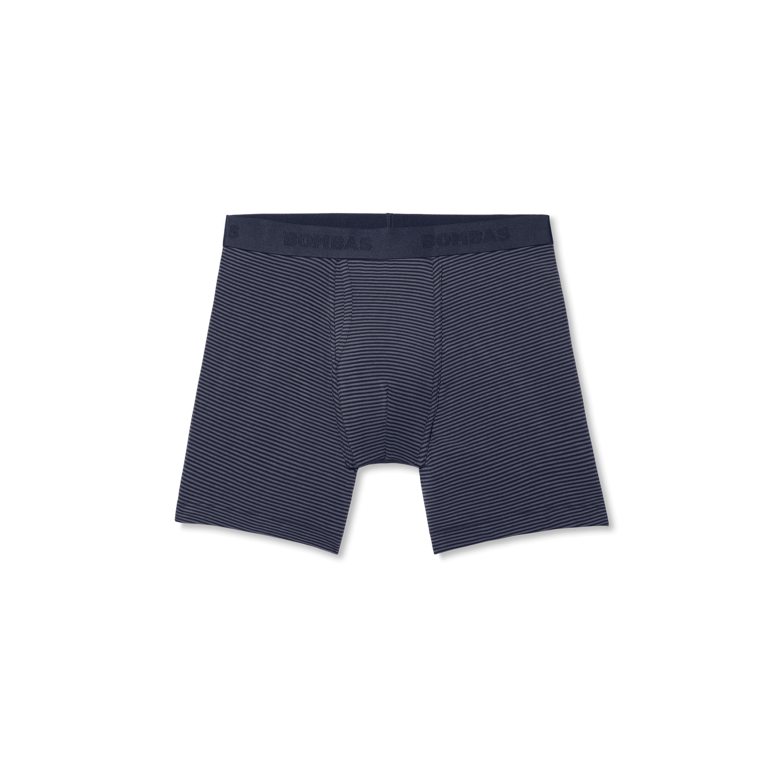 Men's Cotton Modal Blend Boxer Brief - Classic Fly - Midnight Navy / Washed Black Micro Stripe L Front [8470]