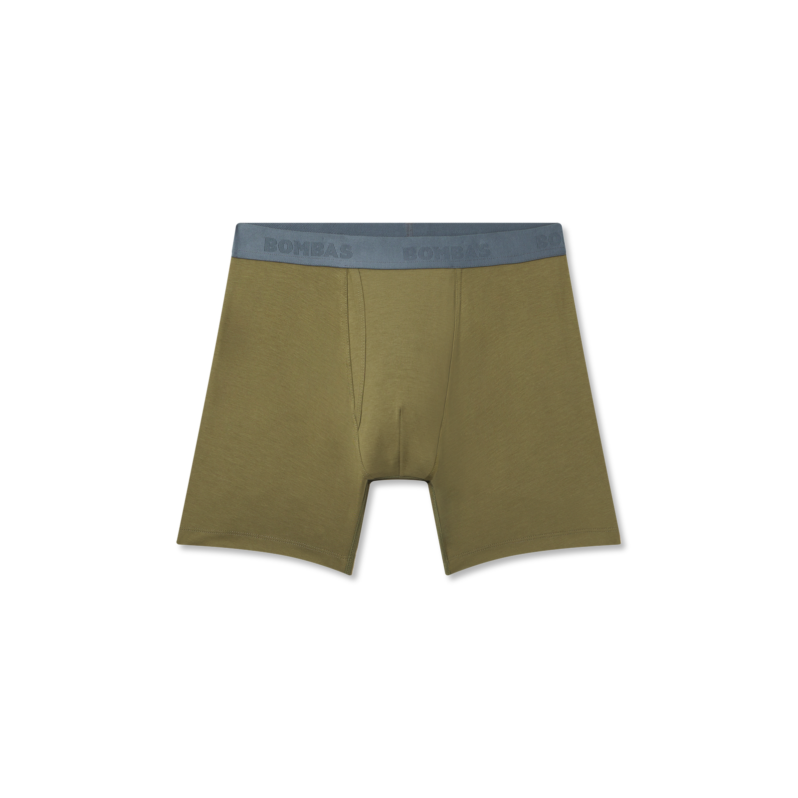 Men's Cotton Modal Blend Boxer Brief - OLIVE MOSS / PEBBLE WAISTBAND L [8470]