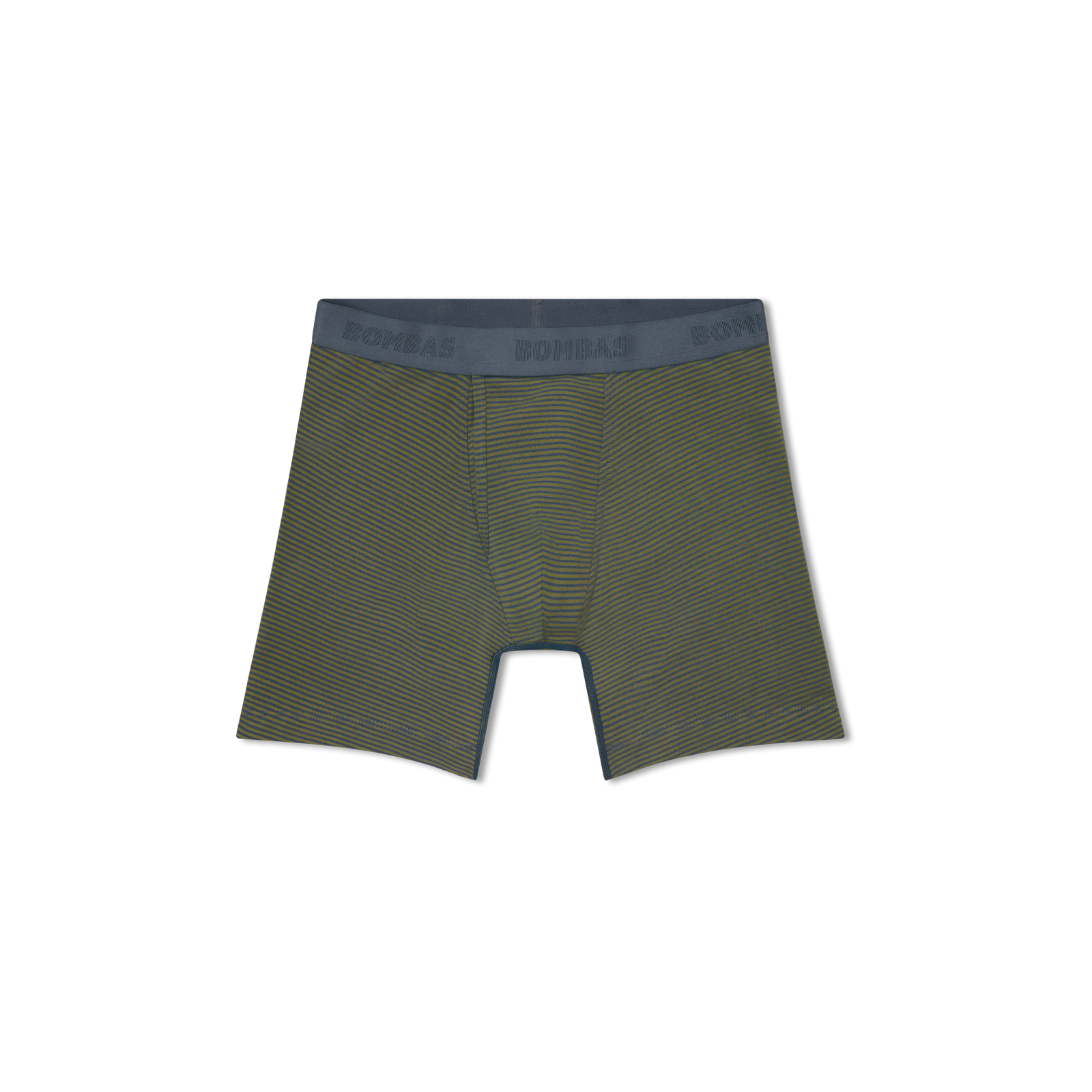 Men's Cotton Modal Blend Boxer Brief - Pebble / Olive Stripe L [8470] V2