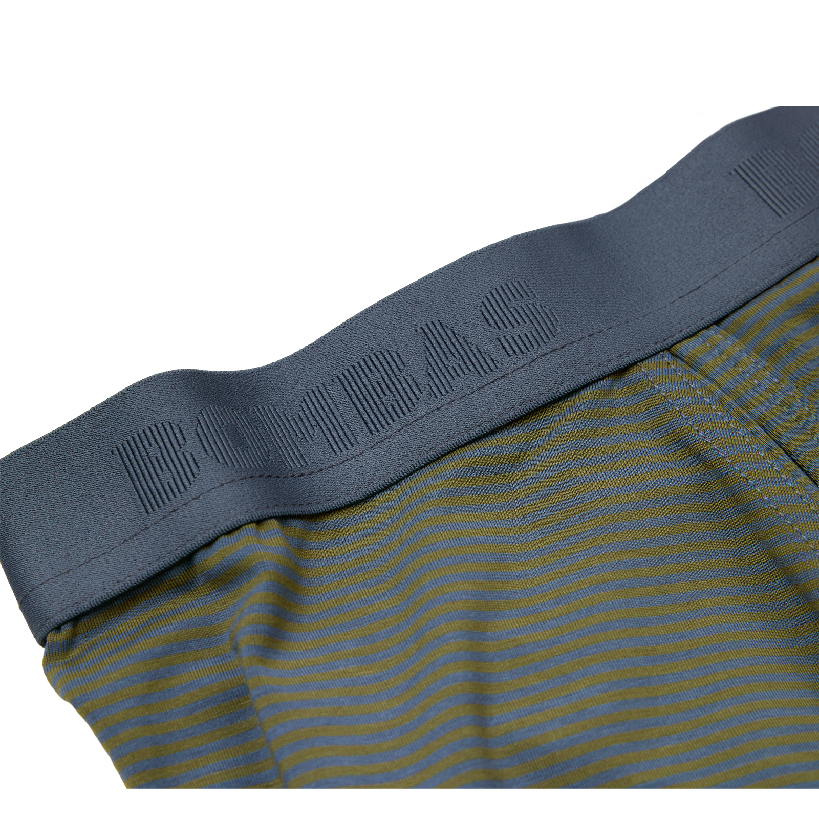 Men's Cotton Modal Blend Boxer Brief - Pebble / Olive Stripe Detail [8470] V2