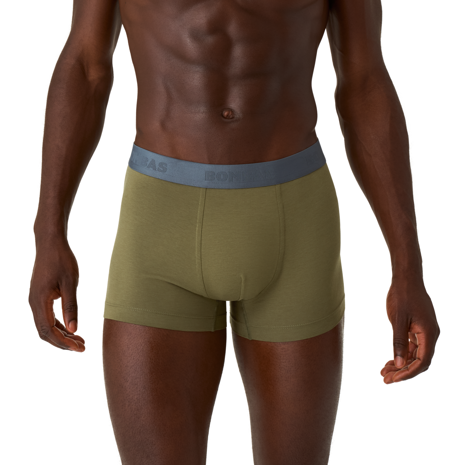 Men's Cotton Modal Blend Trunk - OLIVE MOSS / PEBBLE WAISTBAND MO1 [8472]