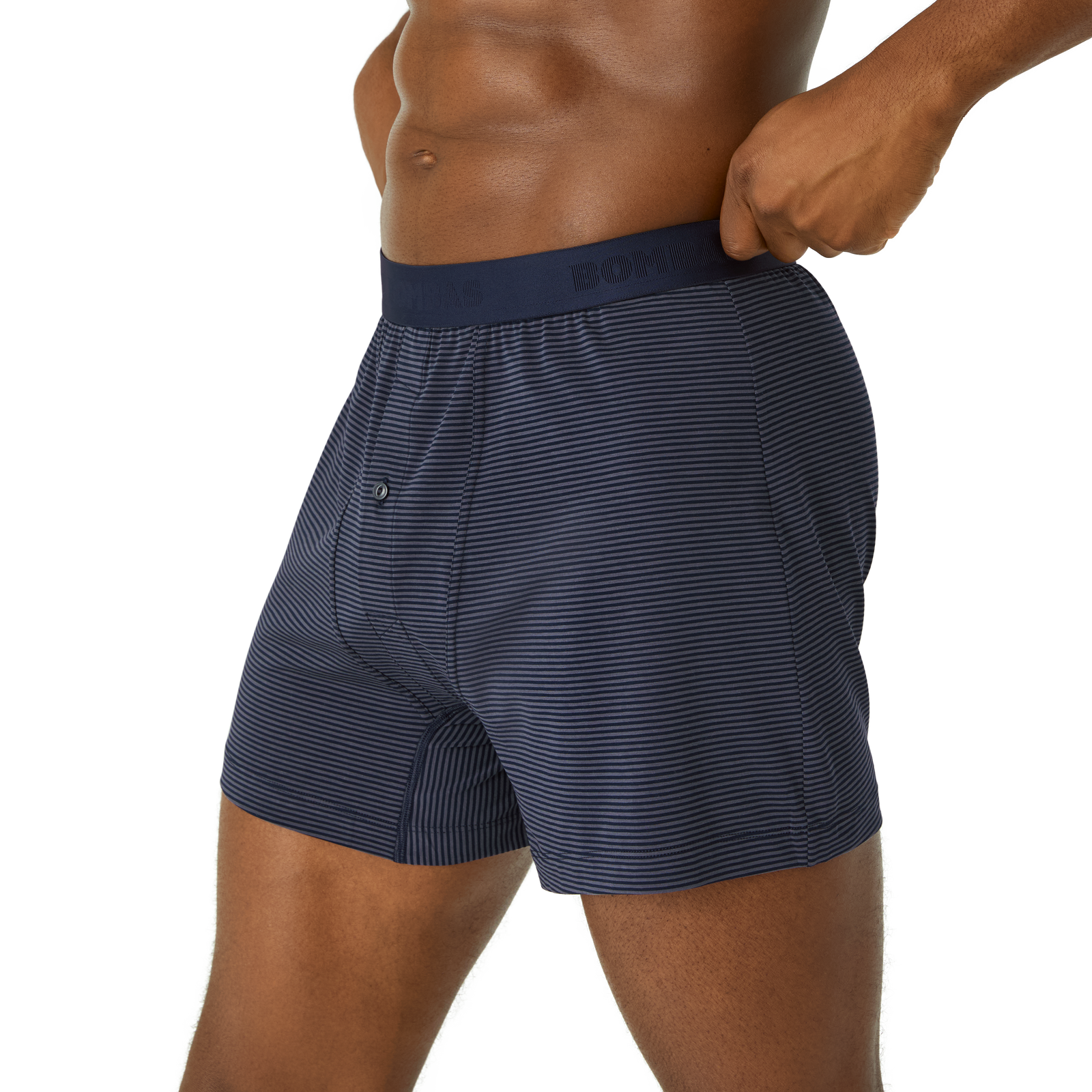 Cotton Modal Blend Boxer - Midnight Navy / Washed Black Micro Stripe MO2 [8473]