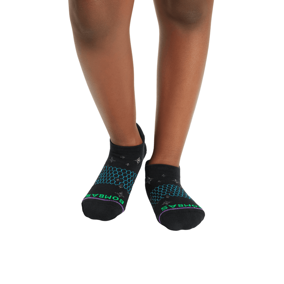 Youth Wicked X Bombas Ankle Socks - Black YO1 [8502]