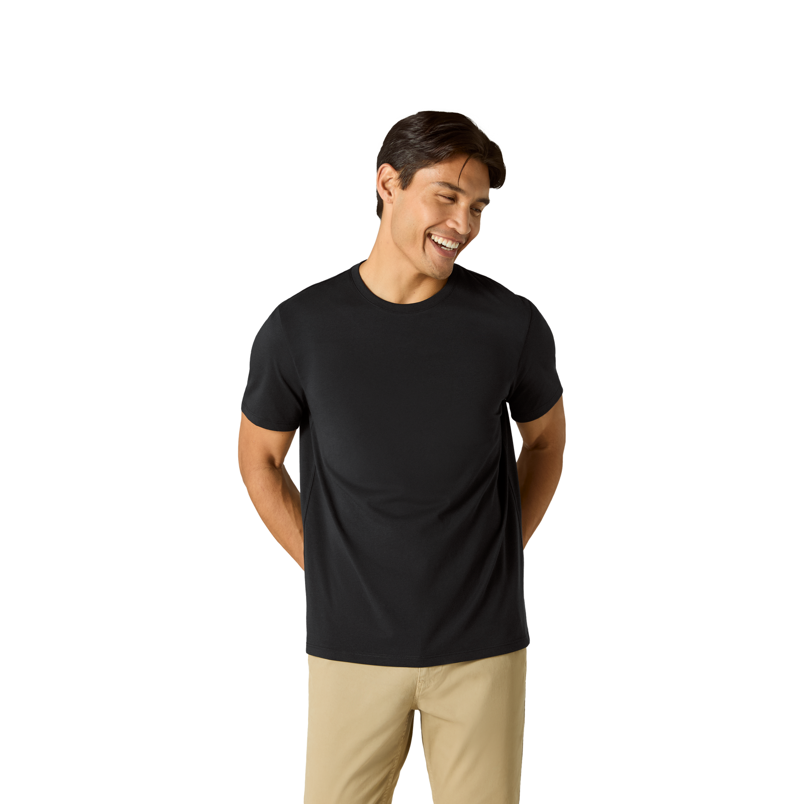 Pima Cotton Crew Neck T-Shirt - Black MO1 [8525]