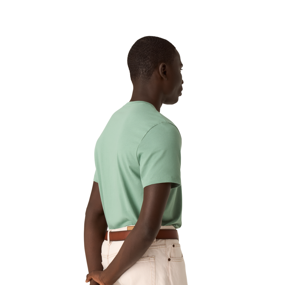 Pima Cotton Crew Neck T-Shirt - easy sage MO2 [8525]