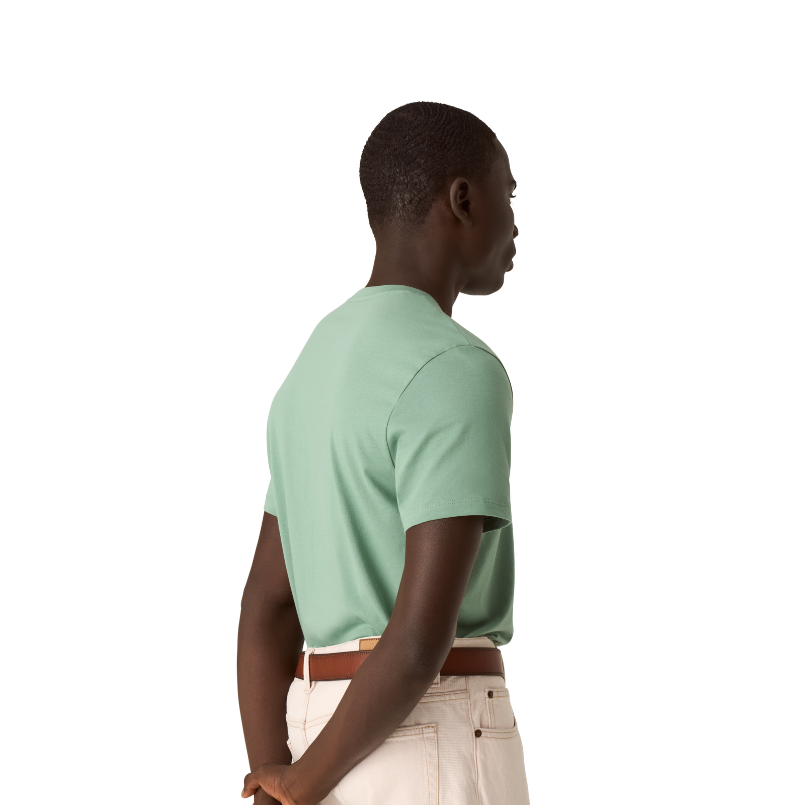 Pima Cotton Crew Neck T-Shirt - easy sage MO2 [8525]