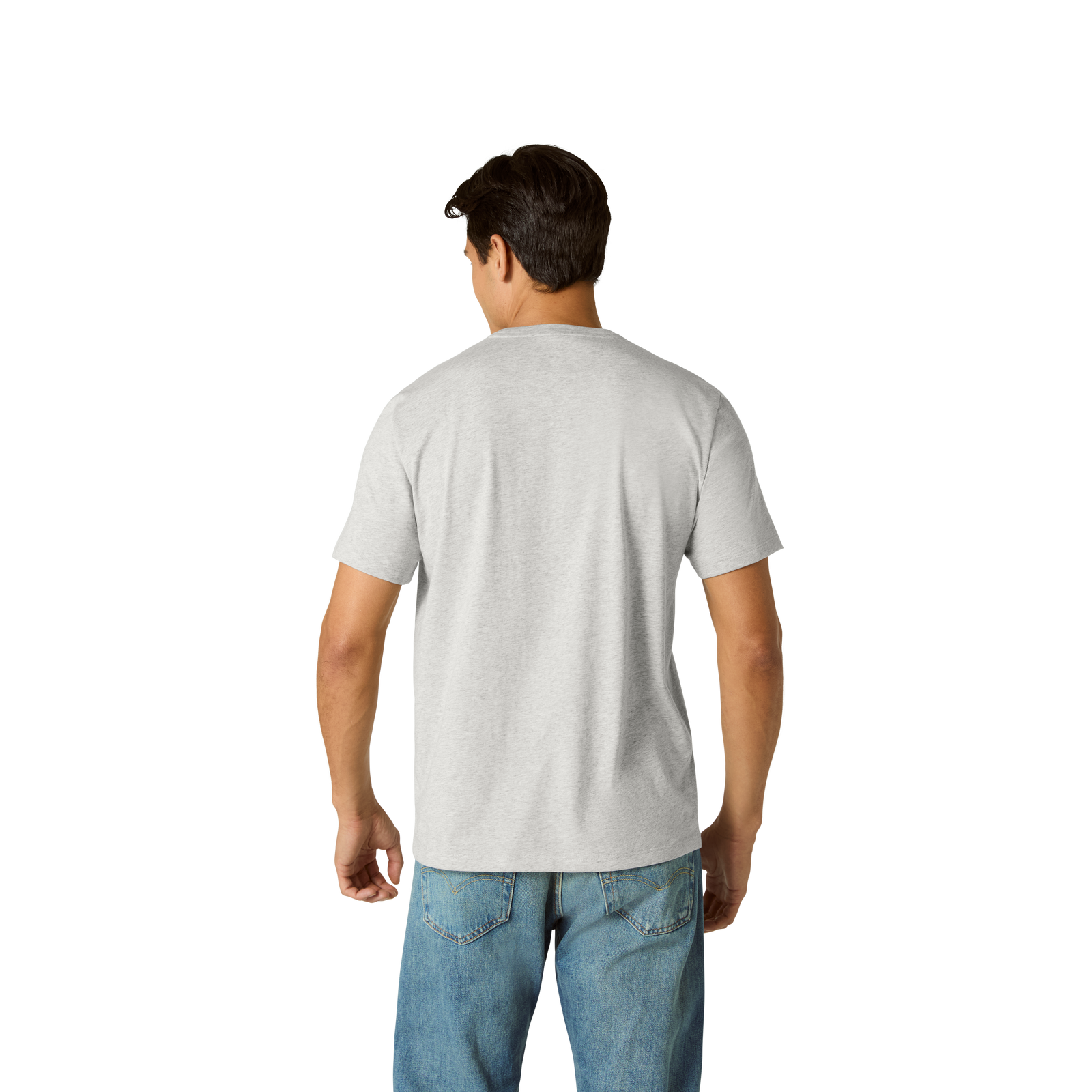 Pima Cotton Pocket Crew Neck T-Shirt - Varsity Grey Heather MO3 [8527]
