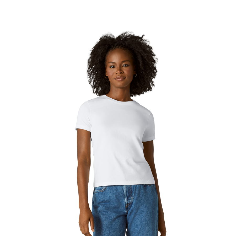 Women's Pima Cotton Slim Crew Neck T-Shirt - Off Duty Style