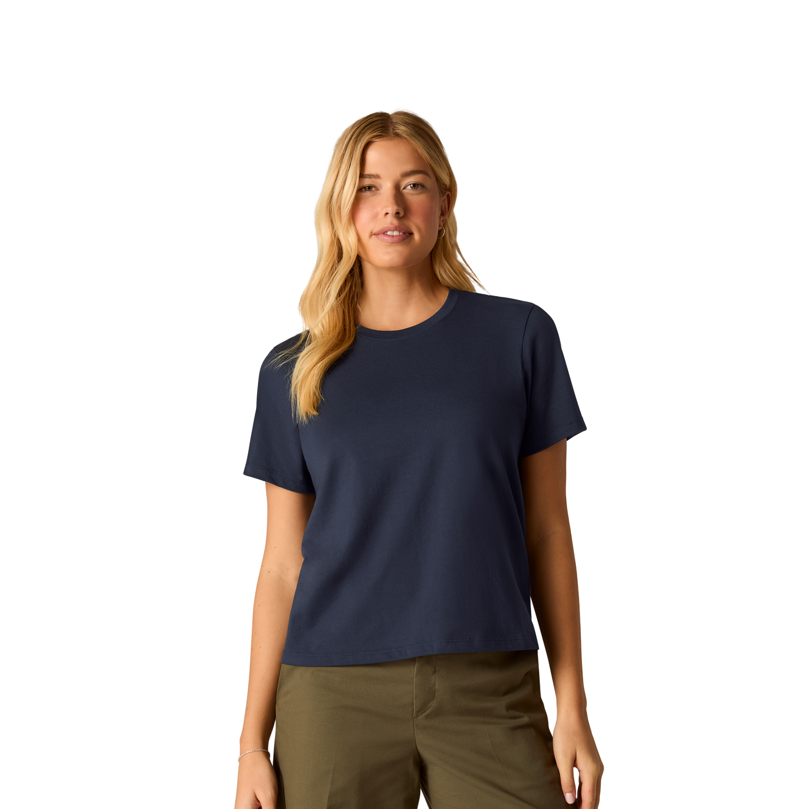 Pima Cotton Crew Neck T-Shirt - Midnight Navy WO1 [8530]
