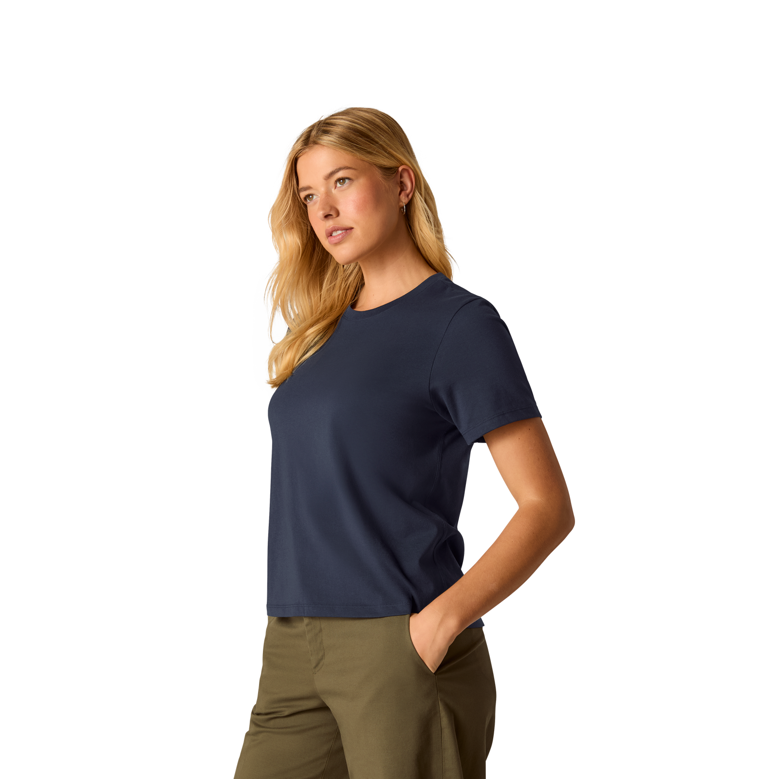 Pima Cotton Crew Neck T-Shirt - Midnight Navy WO2 [8530]