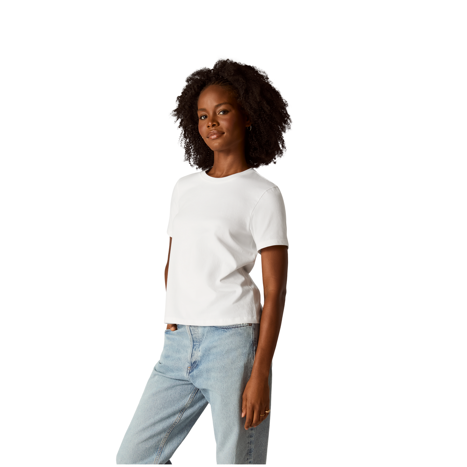 Pima Cotton Crew Neck T-Shirt - White WO2 [8530]
