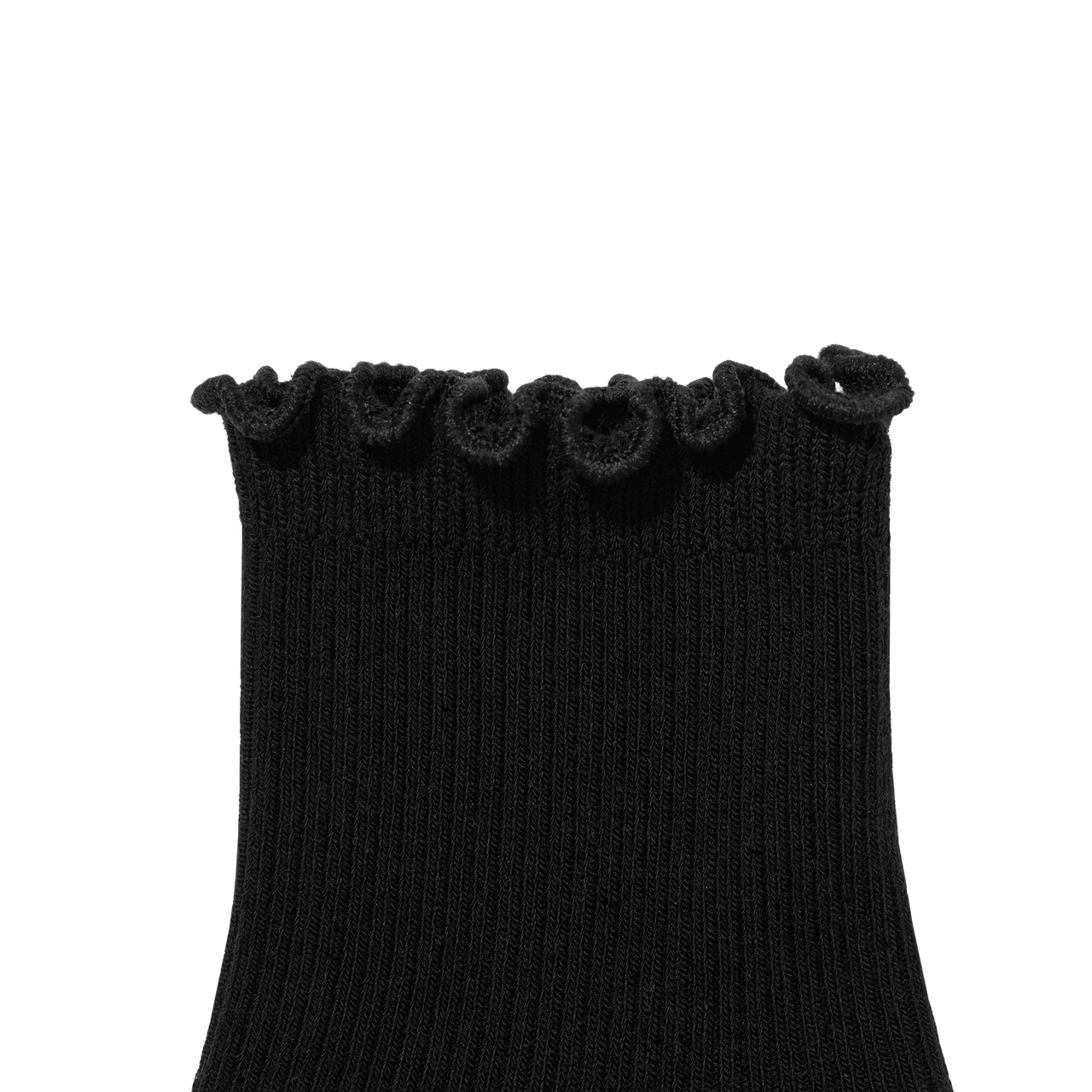 Ruffle Rib Quarter Socks - black Detail [8562]