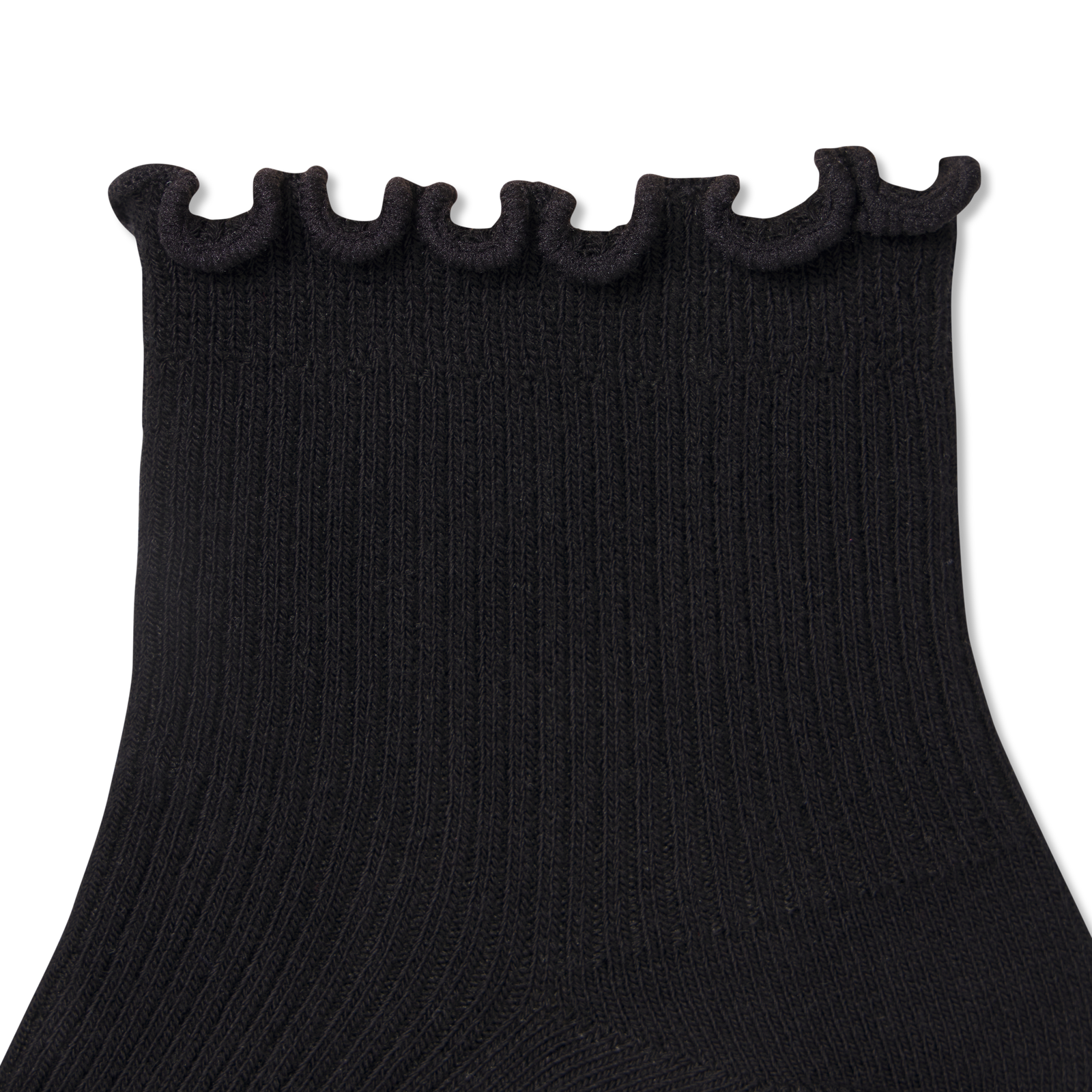 Ruffle Rib Quarter Socks - black Detail [8562]