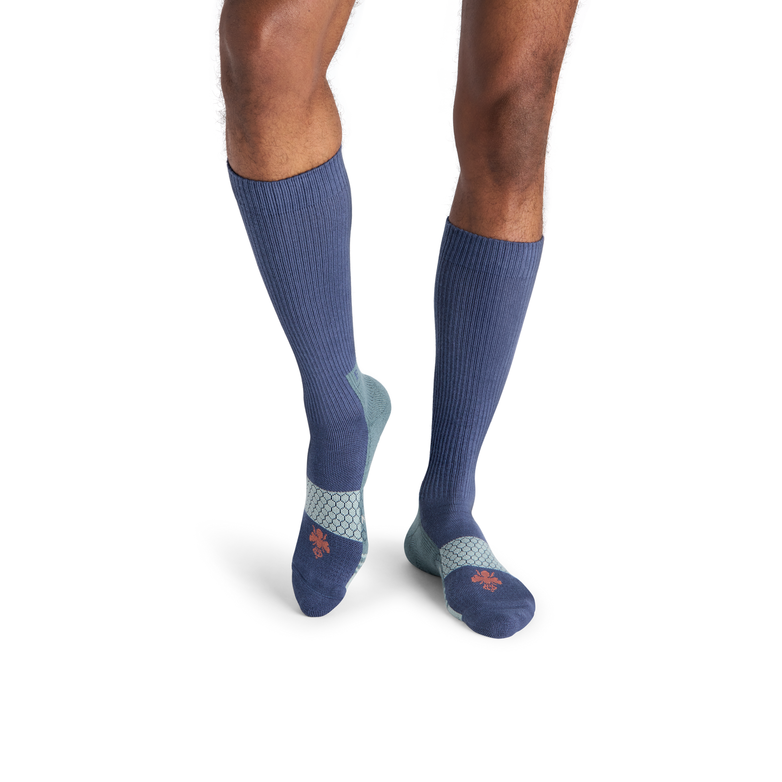 Performance Compression Knee High Socks - Navy Dusk / Washed Terracotta MO1 [8578]