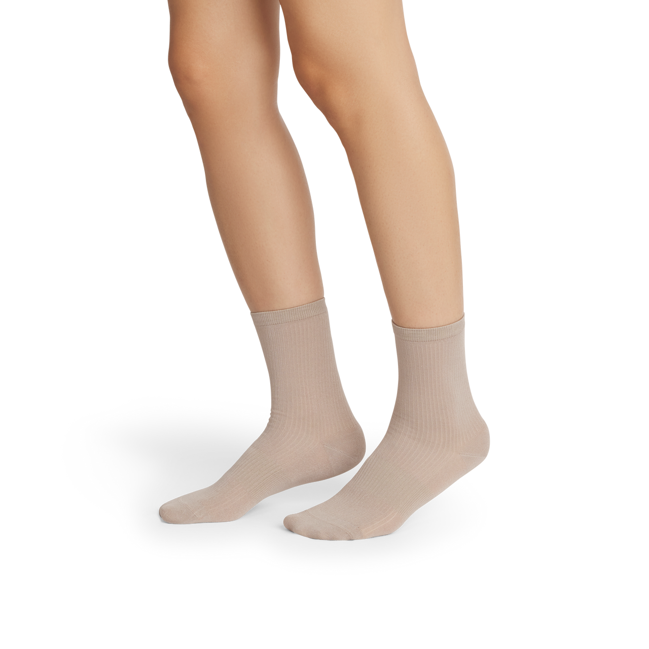 Women's Featherweight Rib Half Calf Socks - natural taupe WO1 [8593]