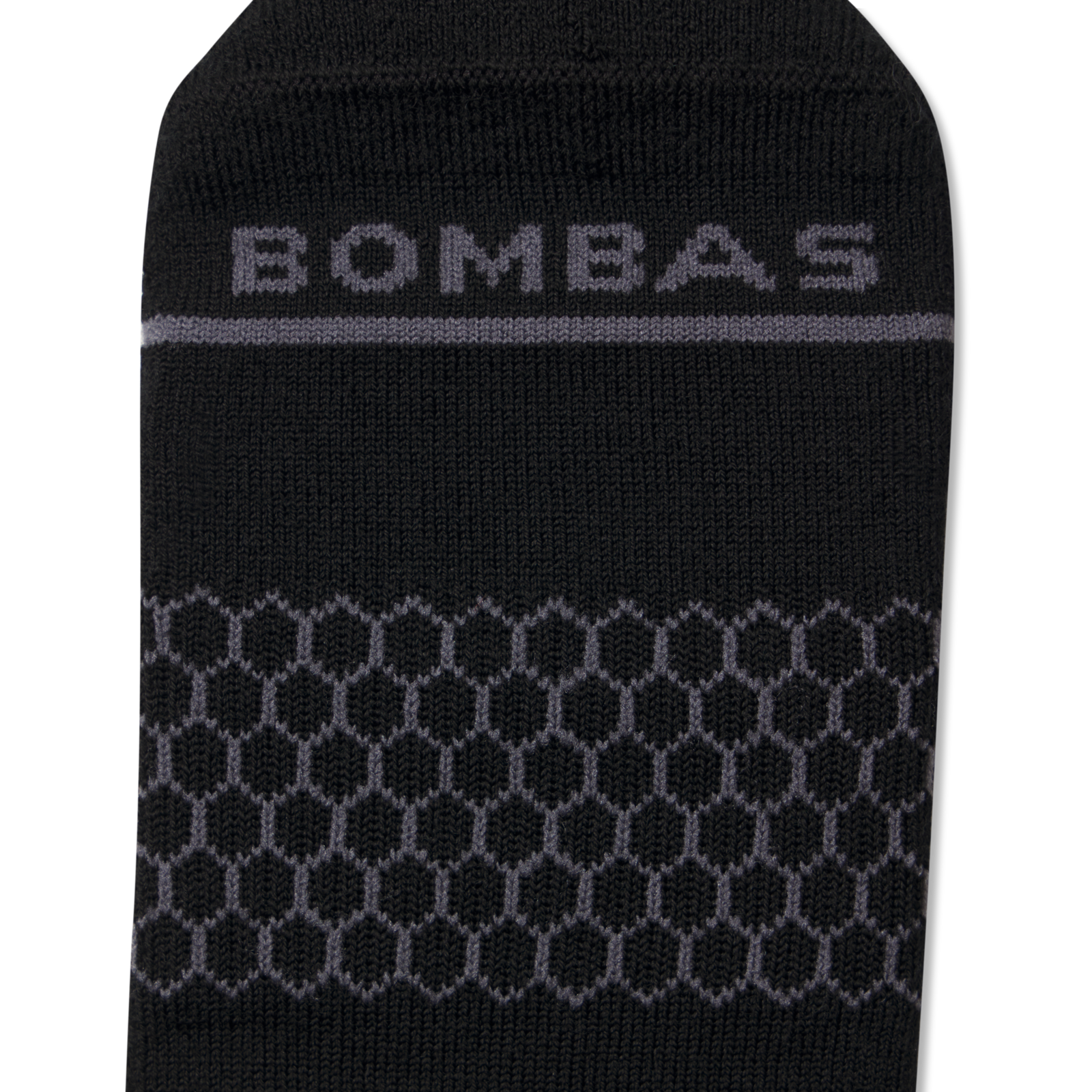 Merino Wool Blend Half Calf Sock - Black Detail